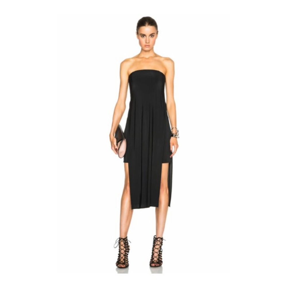Helmut Lang Strapless Black Silk Dress